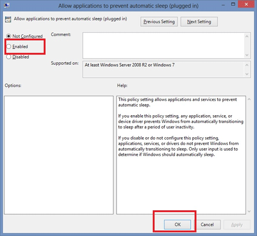 Windows 8 Group Policy Editor Sleep Settings